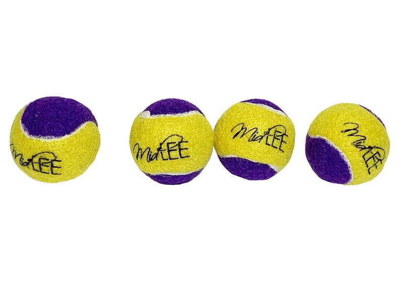 Midlee Squeaky Mini Tennis Ball for Dogs 1.5"- Pack of 12 (Yellow/Purple) - Image 4